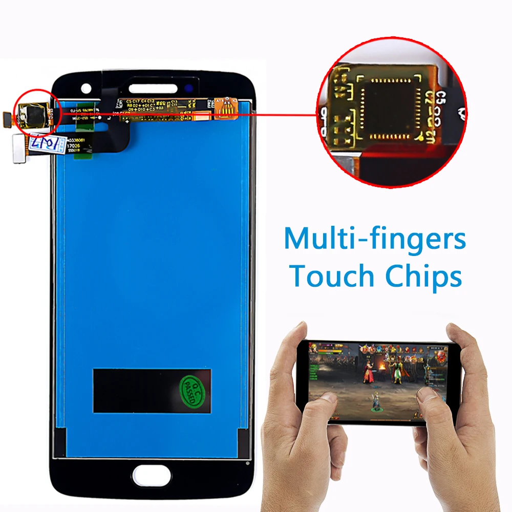 Для Motorola Moto G5 плюс 5 2 дюймов ЖК дисплей XT1685 сенсорный экран дигитайзер для сборки