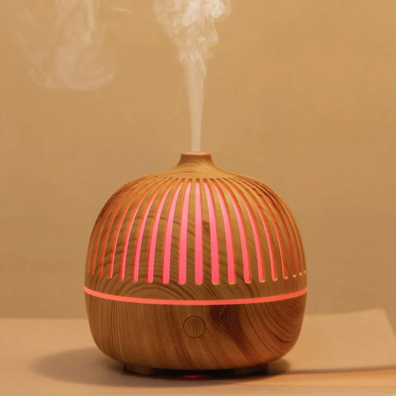 

Ultrasonic Essential Oil Diffuser Wood Grain Air Purifier Aromatherapy Humidifier Wiht 7 Color Night Lamps Mist Maker For HomE