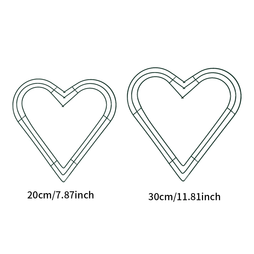 

2pcs Flower Home Festival Wall Hanging Durable Vintage Holder Party Decoration For Crafts Wreath Frame Heart Wire Wedding Metal