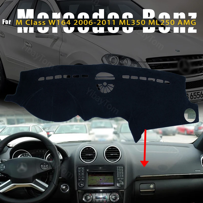 

For Mercedes Benz M Class W164 2006-2011 ML350 ML250 AMG Dashmat Dashboard Cover Dash Cover Mat Protective Carpet Styling