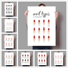 Настенные художественные плакаты и принты в форме ногтей для салона красоты, декоративные подарки для макияжа, руководство по типу ногтей, картины на холсте для маникюрных салонов