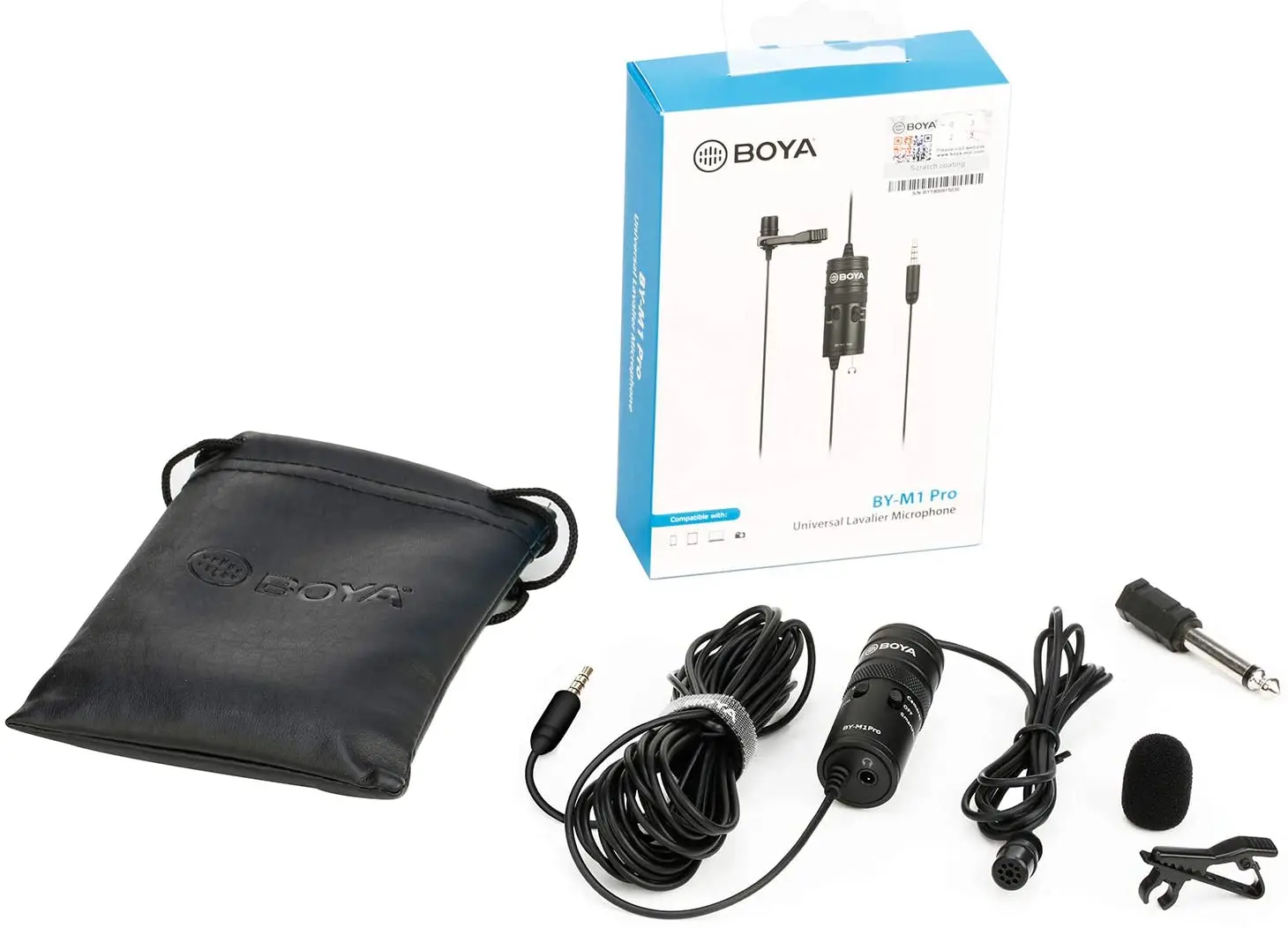 

BOYA by-M1 Pro Omnidirectional Lavalier Microphone Clip-on Lapel Mic for Smartphones, DSLRs, Camcorders, Audio Recorders