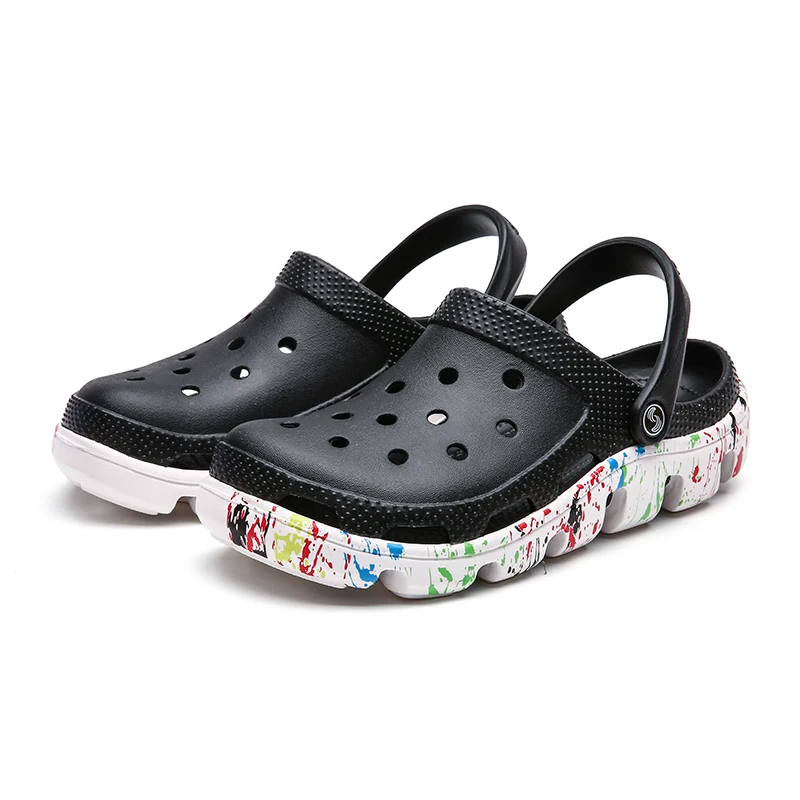 

2021 Sandals Womens Croke Summer Mens Non-slip Hole Shoes New Casual Clocok Clogs Rubber Garden Csoce Beach Flat Male Slippers