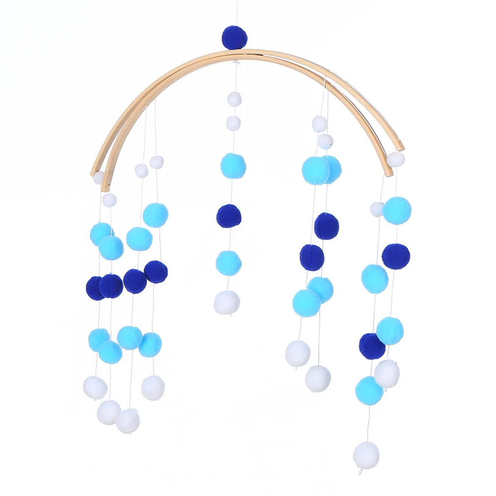 Подвесная деревянная вешалка для детской кроватки с цветным войлочным шерстяным