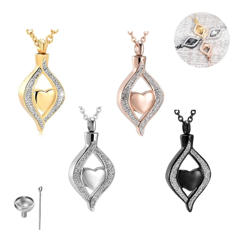 

Uforever Stainless Steel Cremation Jewelry for Ashes The Eye of My Heart Pet Keepsake Memorial Jewelry Urn Necklace Pendant
