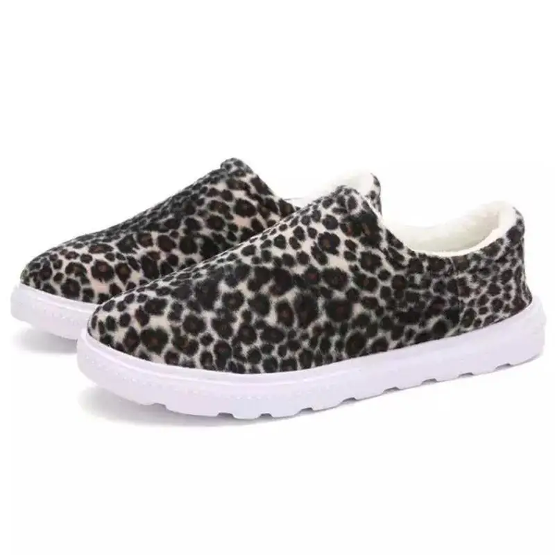 

Ladies Handmade Suede Leopard Print Stitching Flat Heel Round Toe Casual Fashion Sneakers Classic Trend Everyday All-match4KD022