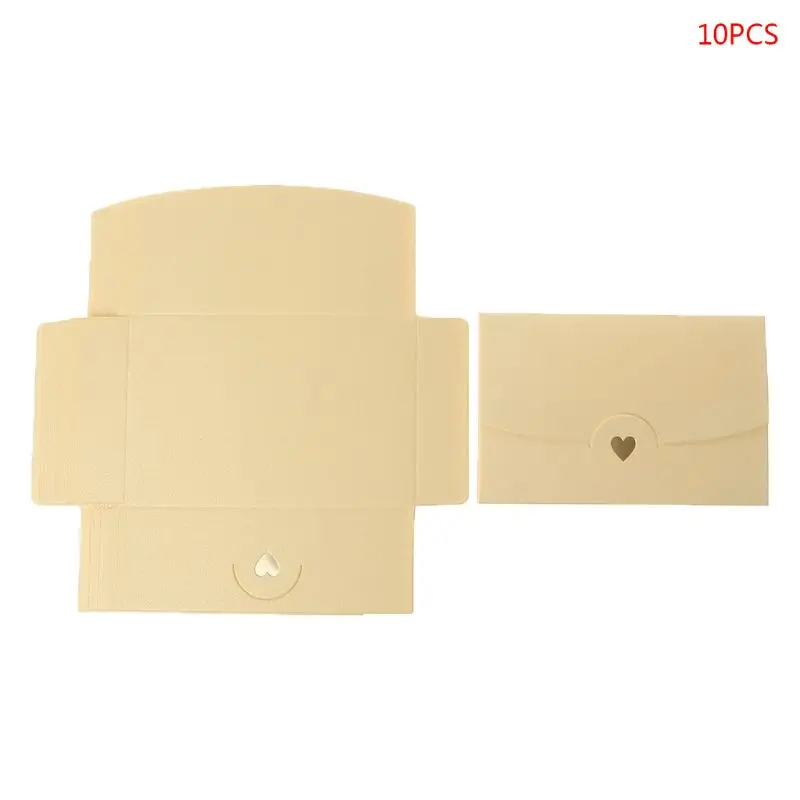 

10pcs Blank Mini Heart Retro Paper Envelopes Wedding Party Invitation Envelope For Letter Greeting Cards 090F