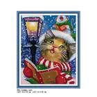 Набор для вышивки крестиком Joy Sunday, сделай сам, вышивка с рисунком кота, Aida 14ct 11ct, набор для шитья, рукоделие, Рождественское украшение, подарок