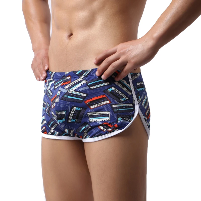 

Mens Boxer Shorts Seamless Pouch Beachshorts Casual Printed Homewear Sleep Bottoms Underpants Trunks Fitness Boxershorts