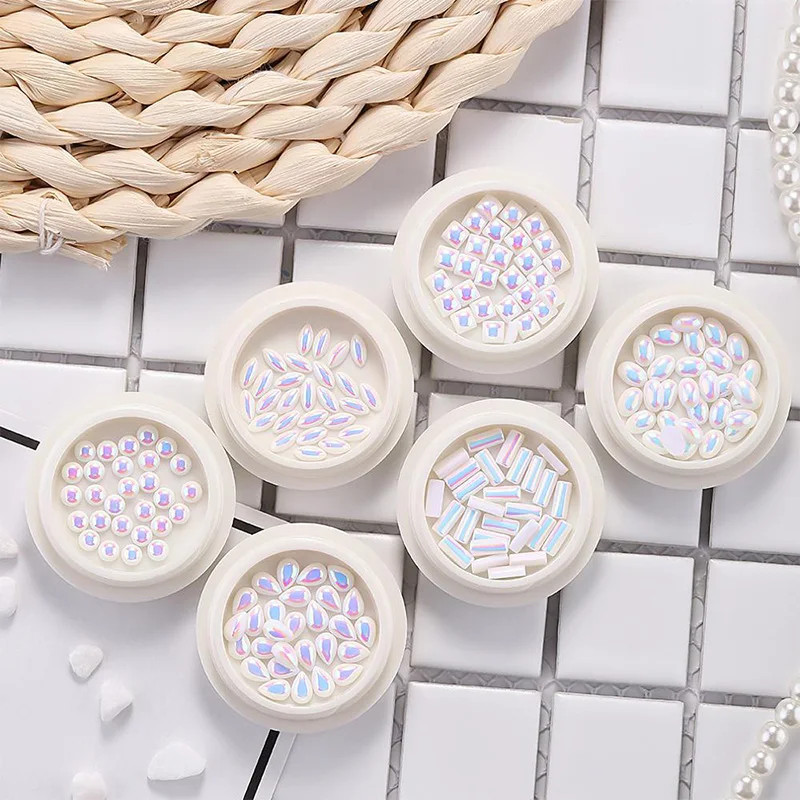 Мини бисер для ногтей 1 коробка размер жемчуга микро Стразы 3D Блеск стразы