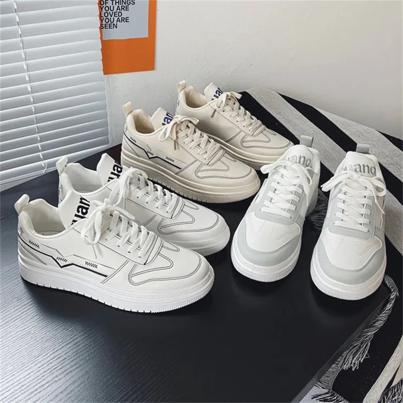 

Men's Shoes 2021 Spring and Autumn New Fashion Sports White Shoes Korean Style Comfortable Flat Casual Men's Sports Shoes