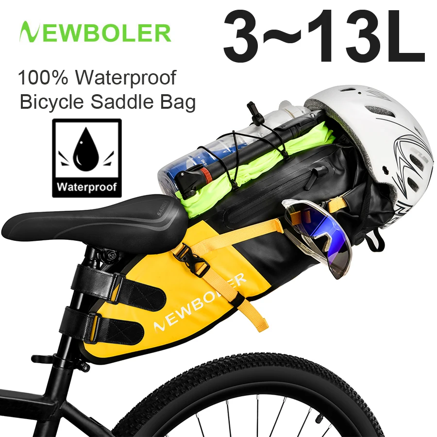 NEWBOLER 3~13L Bicycle Saddle Bag Waterproof Under Seat Bike