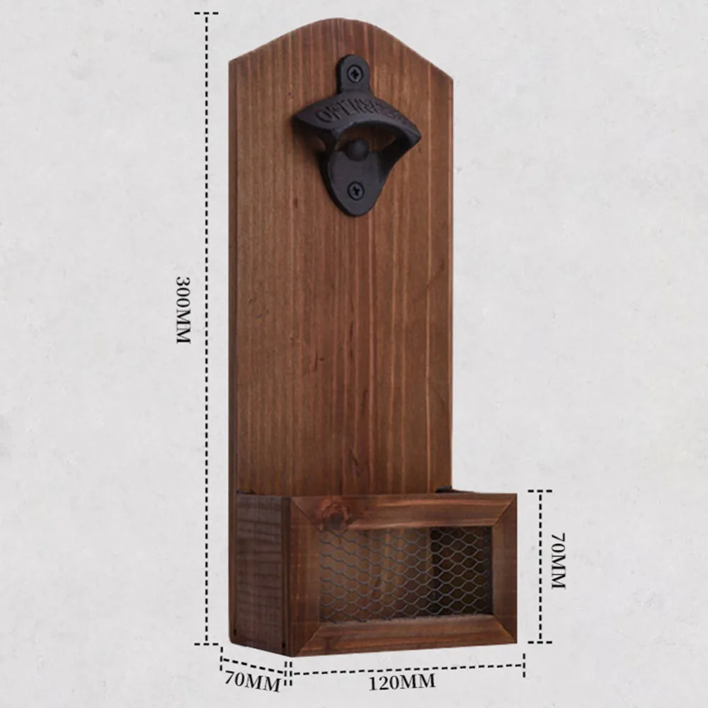 

Wooden Retro Beer Bottle Opener Wall Mounted Bottle Cap Storage Box Party Supplies Kitchen Bar Tools Accessories 30*12*1.1cm