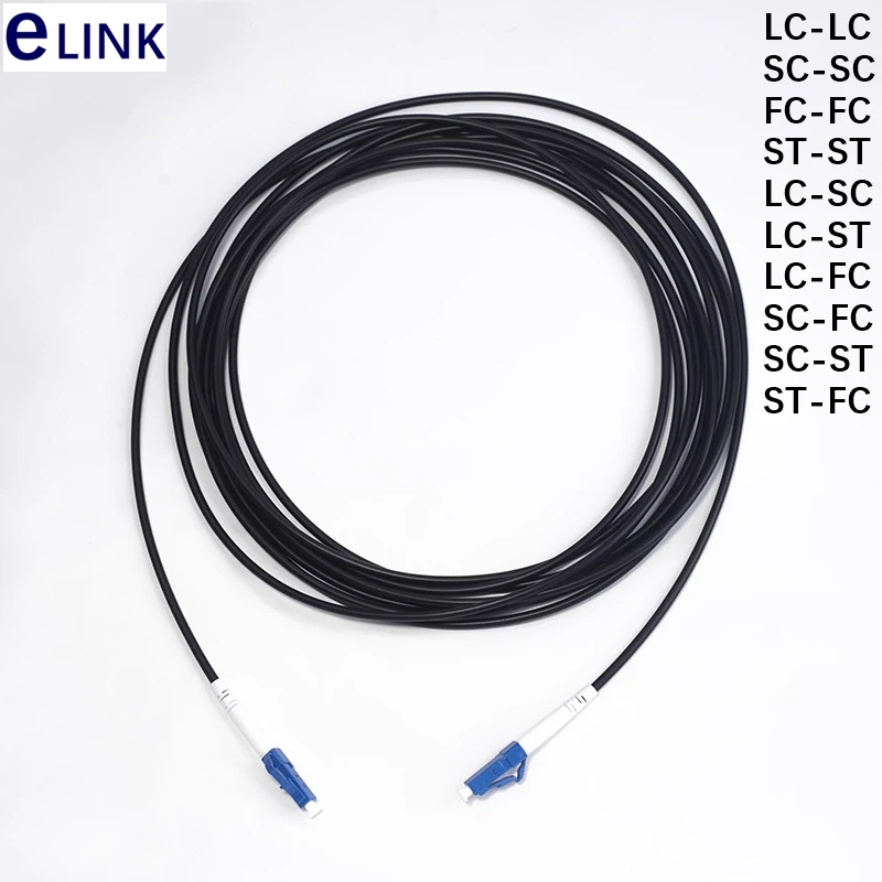 

1pc 30m 1C Armored Fiber optic Patch cord SCAPC LCAPC LSZH waterproof LC SC FC 1 core armore jumper Outdoor SM SX OD=3.0mm