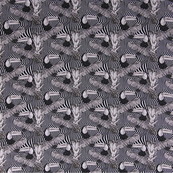 Шелковая ткань крепдешина с принтом птиц и растений тропический лес SCDC783|Ткань| |