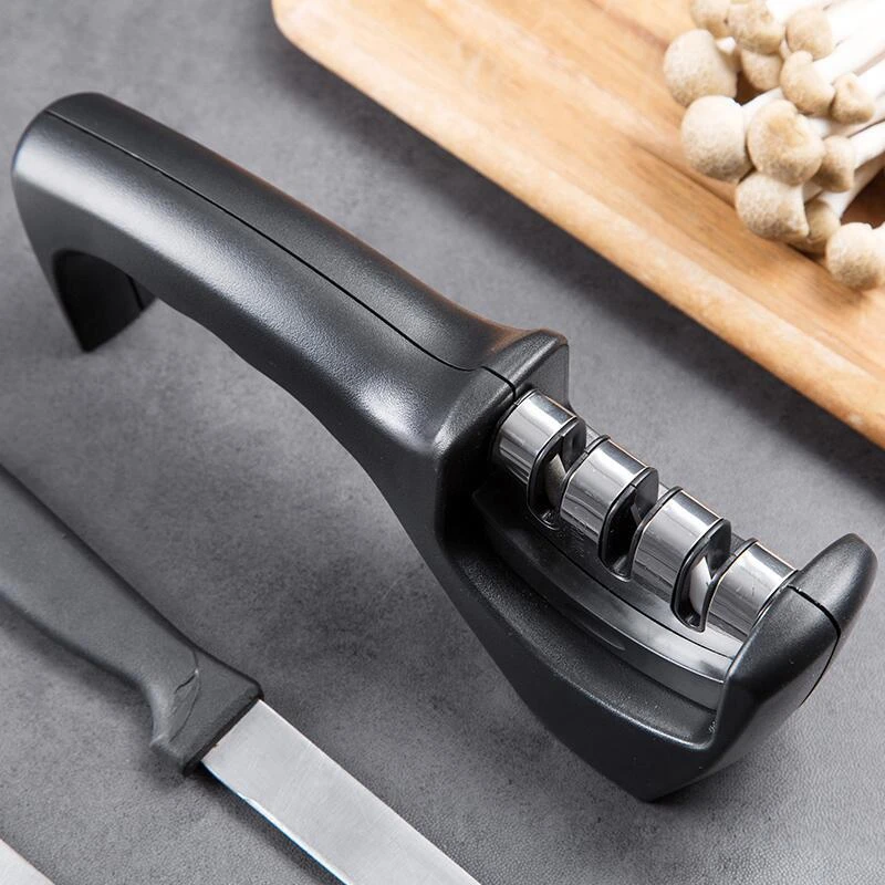 

Multifunctional Knife Sharpener Kitchen Accessories Cutter 3-Slot Tungsten Steel Sharpening Stone Knife Sharpener