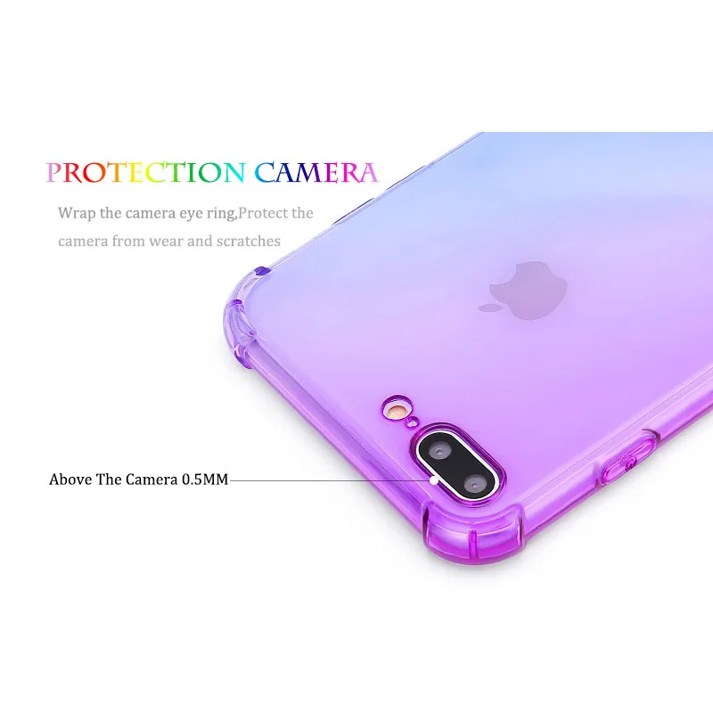 Модный полупрозрачный градиентный Прозрачный чехол для телефона iPhone X XR XS Max 8 7 6 6S