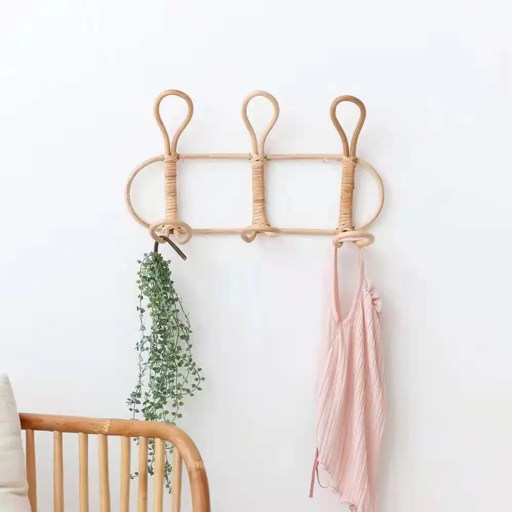 

Coat hooks Natural handmade rattan wall hook wall hanger