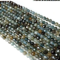 natural blue brown tourmaline faceted beads for needlework jewellry charm gemstone for jewelry making diy perle women bracelet