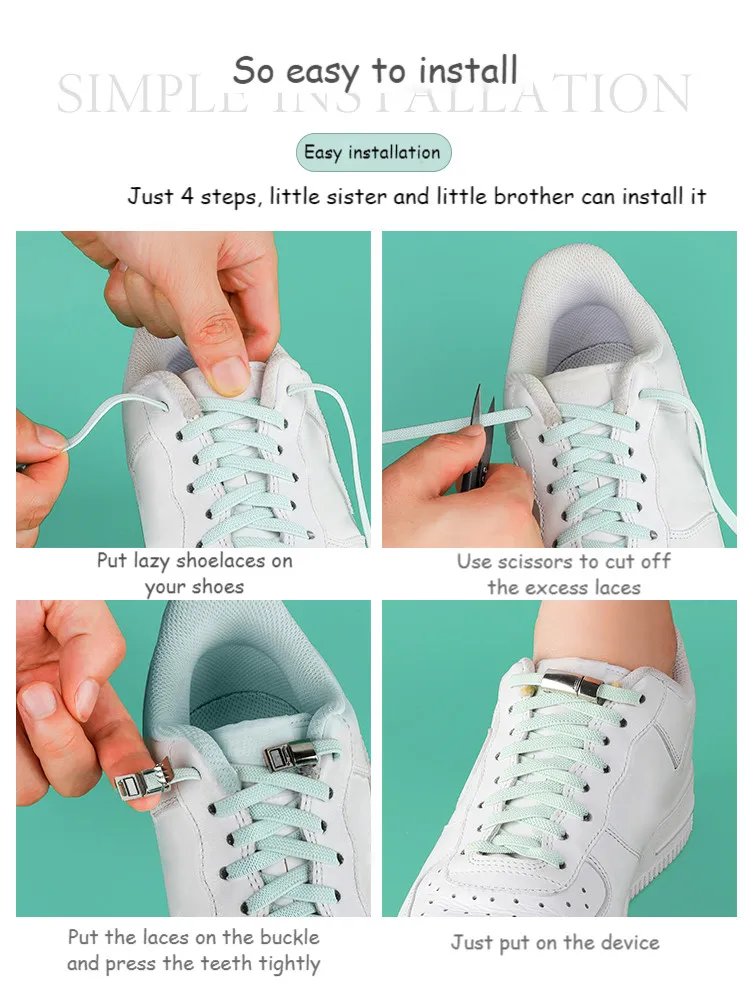Magnetic Without screws Shoelaces New upgrade Elastic No tie shoe laces Sneakers Laces Shoes Lazy Shoelace Lock Fits All Crowd