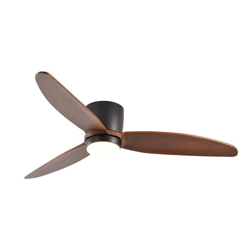 Потолочные вентиляторы SOVE 220 В со светодиодный подсветкой деревянные лопасти с