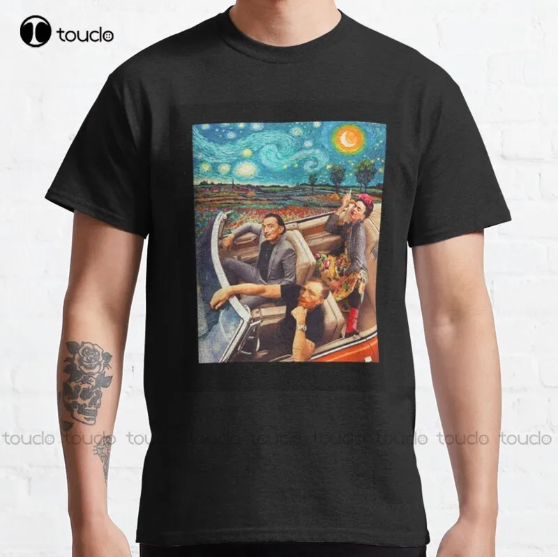 Famous Artists Vincent Van Gogh Salvador Dali Banksy Van Gogh Dali Artist Parody Classic T-Shirt  Tee Shirt