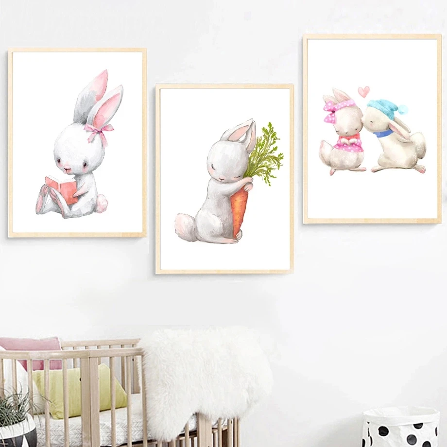 Nordic Стиль животные из мультфильмов лиса кролик 5d алмазная Мозаика DIY живопись