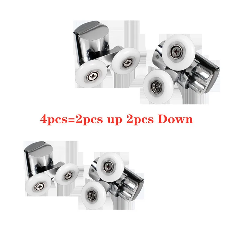 4 шт./компл. ролики для душевой двери двойные верхние одинарные нижние 23 мм