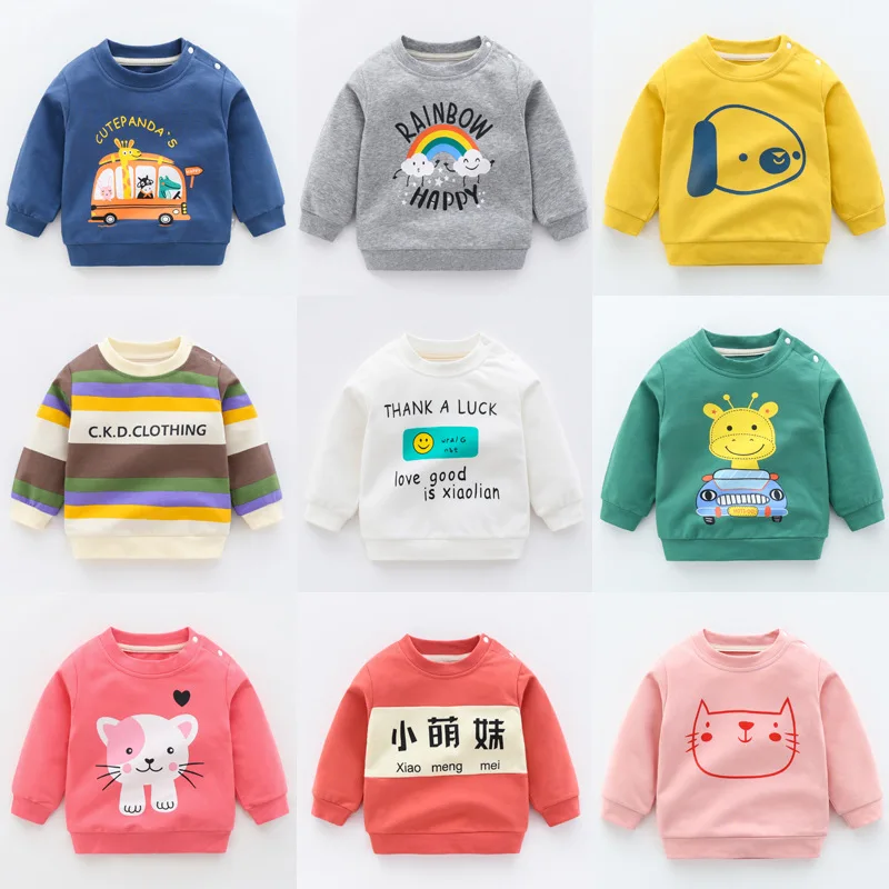 

2022 Cartoon Sweatshirts For Girls Unicorn Children Sweatshirt Christmas Tops For Boys 1-4 Years Kids Baby Boy Hoodies Clothes