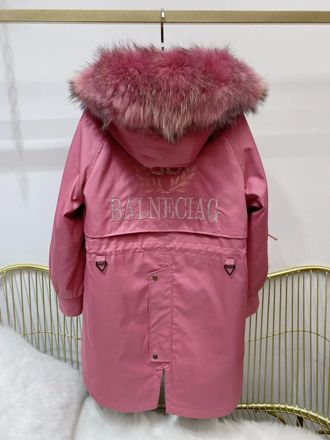 RosEvans Women's Winter Fur Jackets Lovely Pink Coats 2020 New Real Fur parka for women Warm Thick Detachable Loose overcoat
