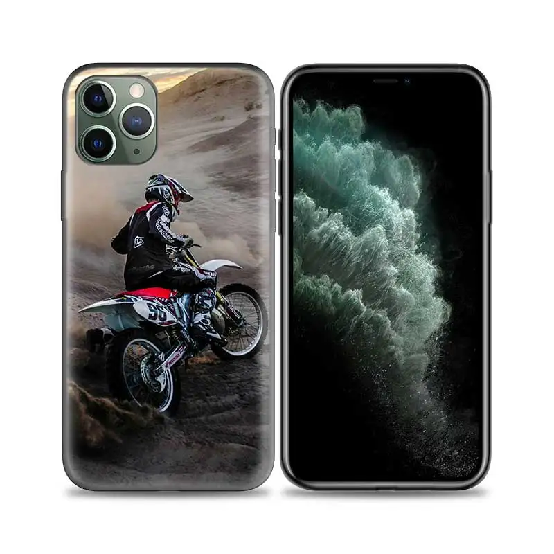 Moto Cross motorcycle sports Case for Apple iPhone 11 Pro 13 14XS Max XR X 7 8 SE 12 Mini Soft TPU Phone Cover Coque
