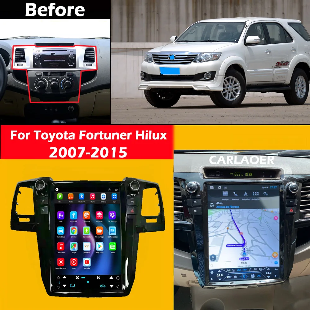 For Toyota Fortuner Hilux 2007 2008 2012 2014 2015 Car Radio Android Multimedia Video Player GPS IPS HD 2din Tesla style | Автомобили и
