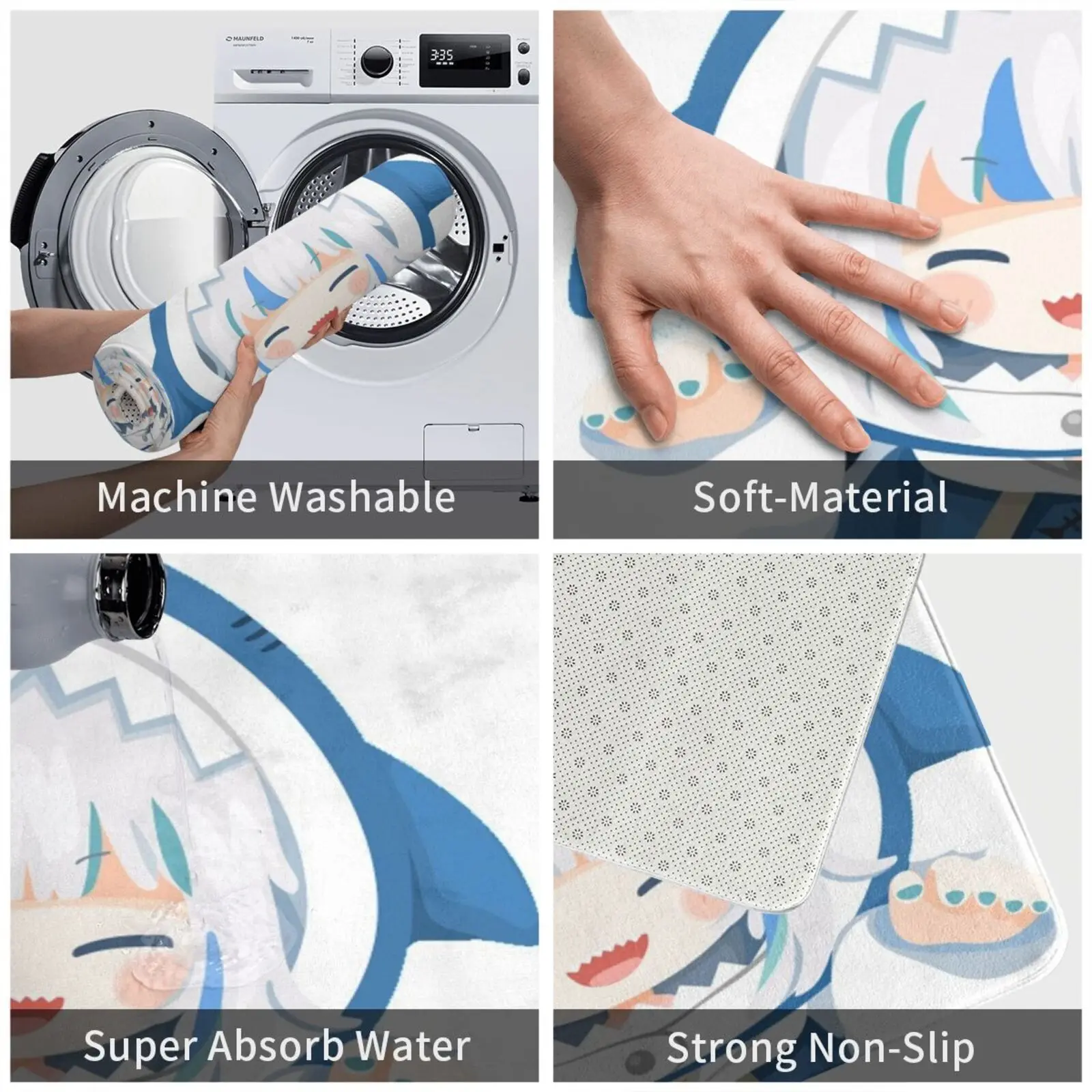 Коврик Gawr Gura коврик мягкая подушка Gawrgura Gawrt Hololive Holomyth голосом английский язык