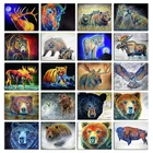 Полностью Квадратный бриллиант, 5D Вышивка крестиком животное олень медведь бык волк Сова Лось 3D сделай сам круглая дрель рисунок мозаика 524