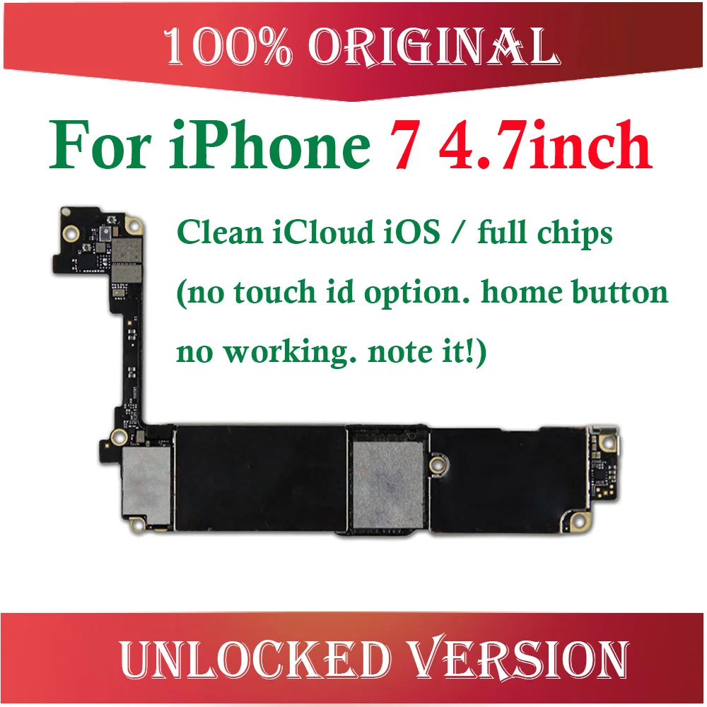 32-256g оригинальные разблокированные Материнские платы для iphone 7 материнская плата да нет Touch ID для iphone 7 4,7 дюймов материнская плата с системой IOS
