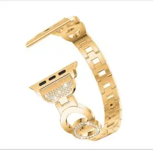 Gold Браслет pulseira из нержавеющей стали для Apple watch 38, 40, 44, 42 мм для iWatch, браслет, ремешок для часов cinturino для Apple watch 5, 4, 3, 2 - Цвет ремешка: Gold