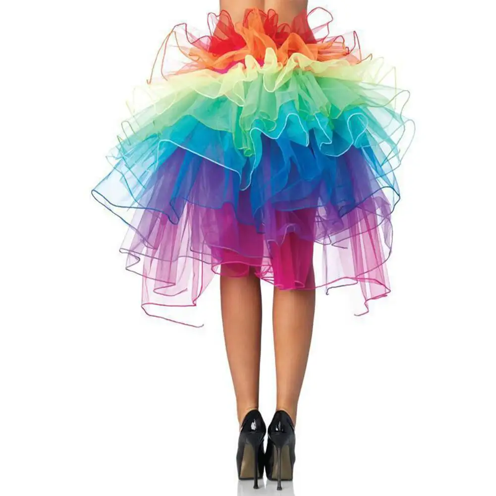 Женская сексуальная юбка-баллон цвета радуги нижнее белье для танцев вечерние
