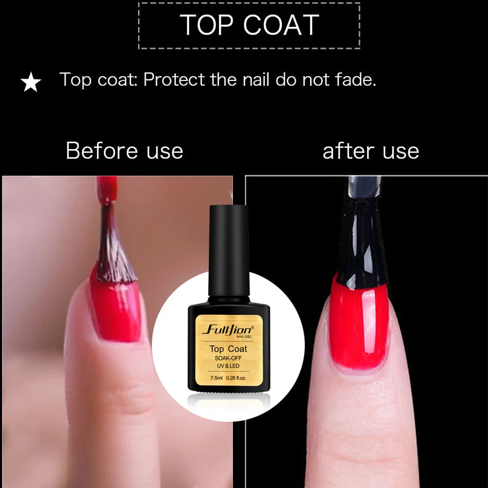 Базовое/верхнее покрытие прозрачная Нейл-арт Gel UV LED Soak Off стойкий праймер