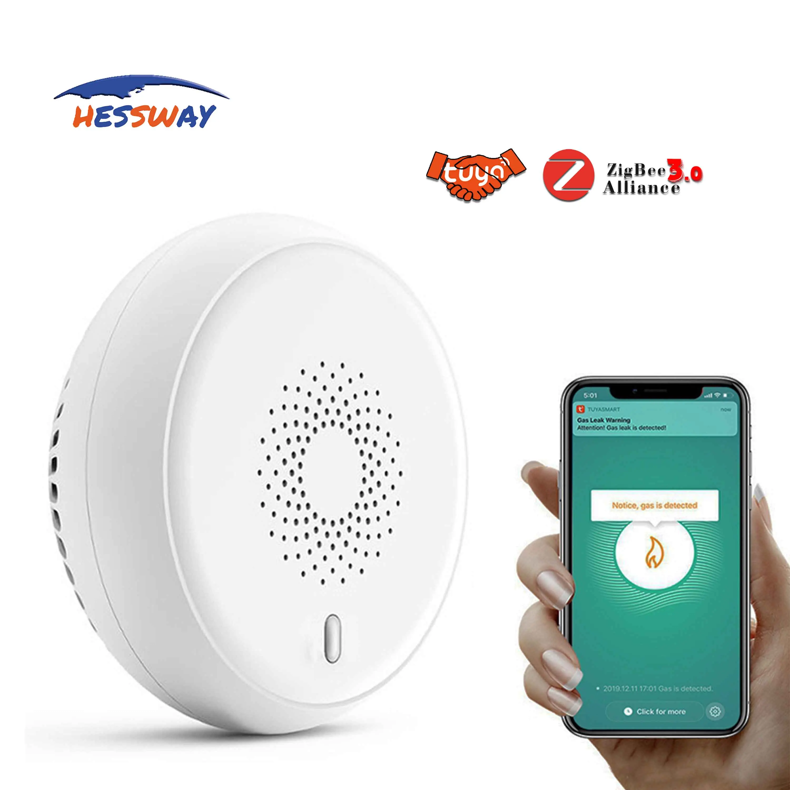 Совместимый детектор утечки газа Tuya Zigbee Hub датчик для сигнализации защита