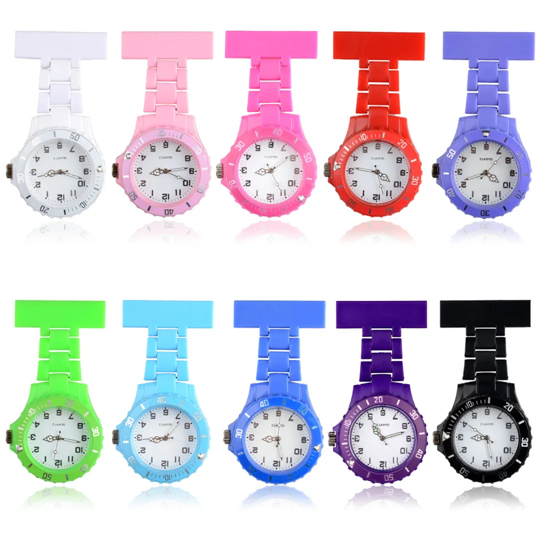 Пластиковые часы для медсестер и врачей портативные броши на цепочке часов