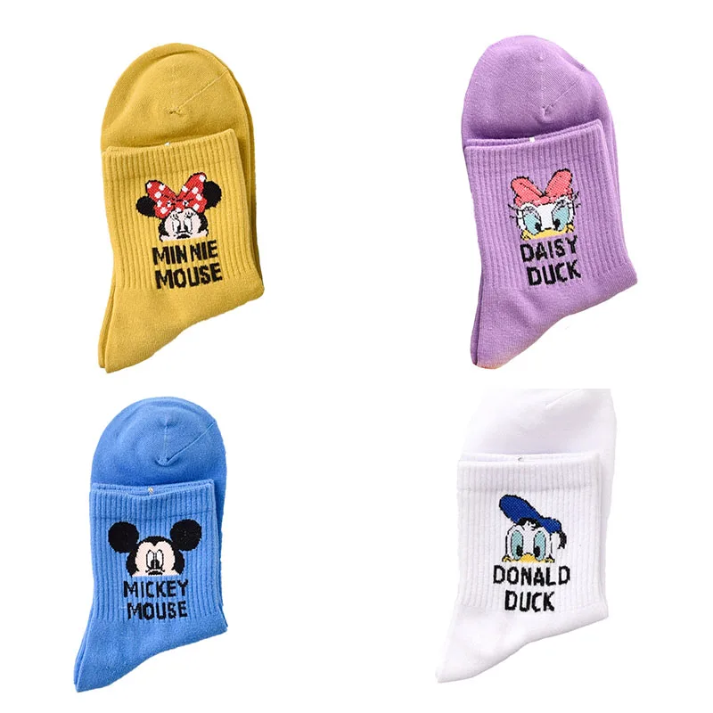 Calcetines de tubo de dibujos animados para ni&ntilde;o y ni&ntilde;a, calcet&iacute;n informal de princesa, con dise&ntilde;o de Disney, Pato Donald, Mickey, Minnie mouse, xxx-0