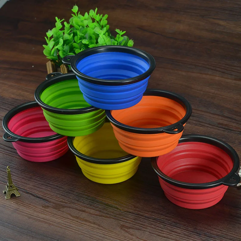 Портативная уличная Складная миска для домашних животных собак TPE материал