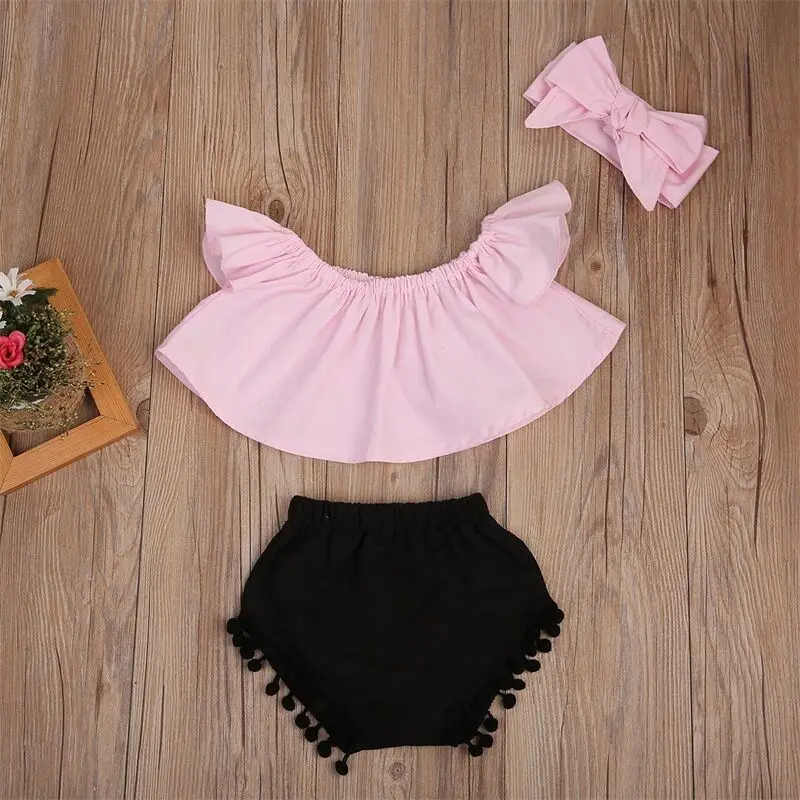 Летняя одежда для малышей 2020 г. Комплект одежды новорожденных девочек футболка с