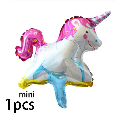 1pcs mini 1 шт. 100*97 см Розовый пони 3D Маленькая Лошадь Единорог шары с днем рождения Единорог вечерние гелиевый воздушный шар покрытый фольгой дети животные игрушки Globos - Цвет: 1pcs mini