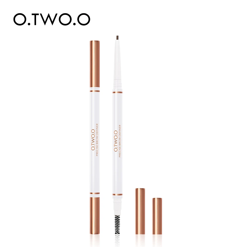 

O.TWO.O Double Ended Natural Gentle Brown Color Eyebrow Pencil Waterproof Long Lasting Extremely Fine Rotatable Eyebrow Pen