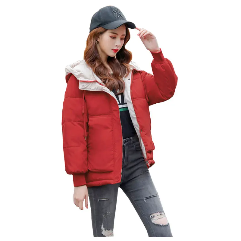 Студенческая короткая куртка с капюшоном для пекарни зимнее пуховое пальто