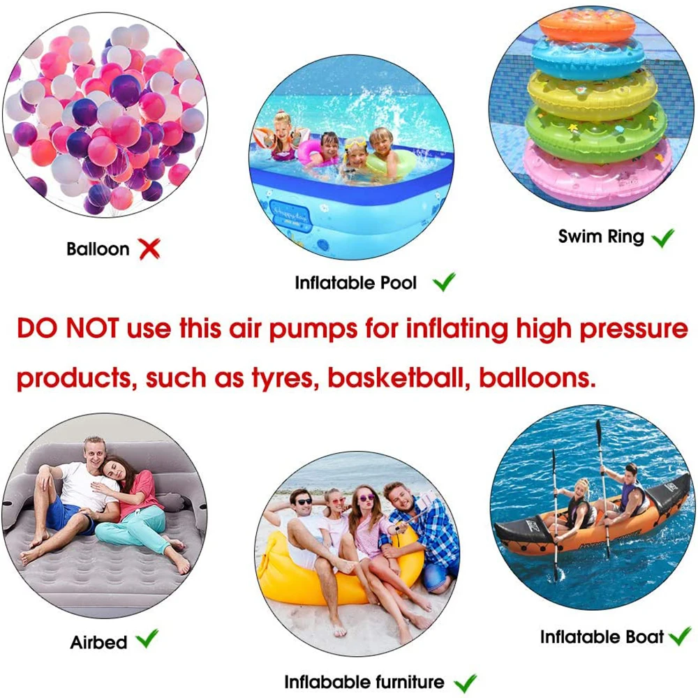 Портативный электрический воздушный насос 12 В постоянного тока надувной для