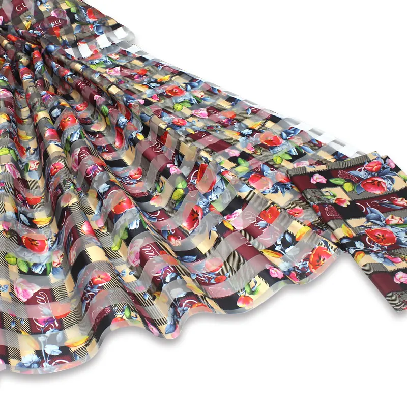 as picture African wax ankara fabric hot selling silk organza fabric ribbon organza fabric for dress 4+2yards - Цвет: as picture