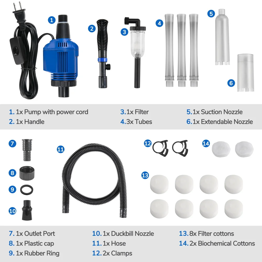 

Electric Aquarium Gravel Fish Tank Cleaner Automatic Water Changer Filter Vacuum