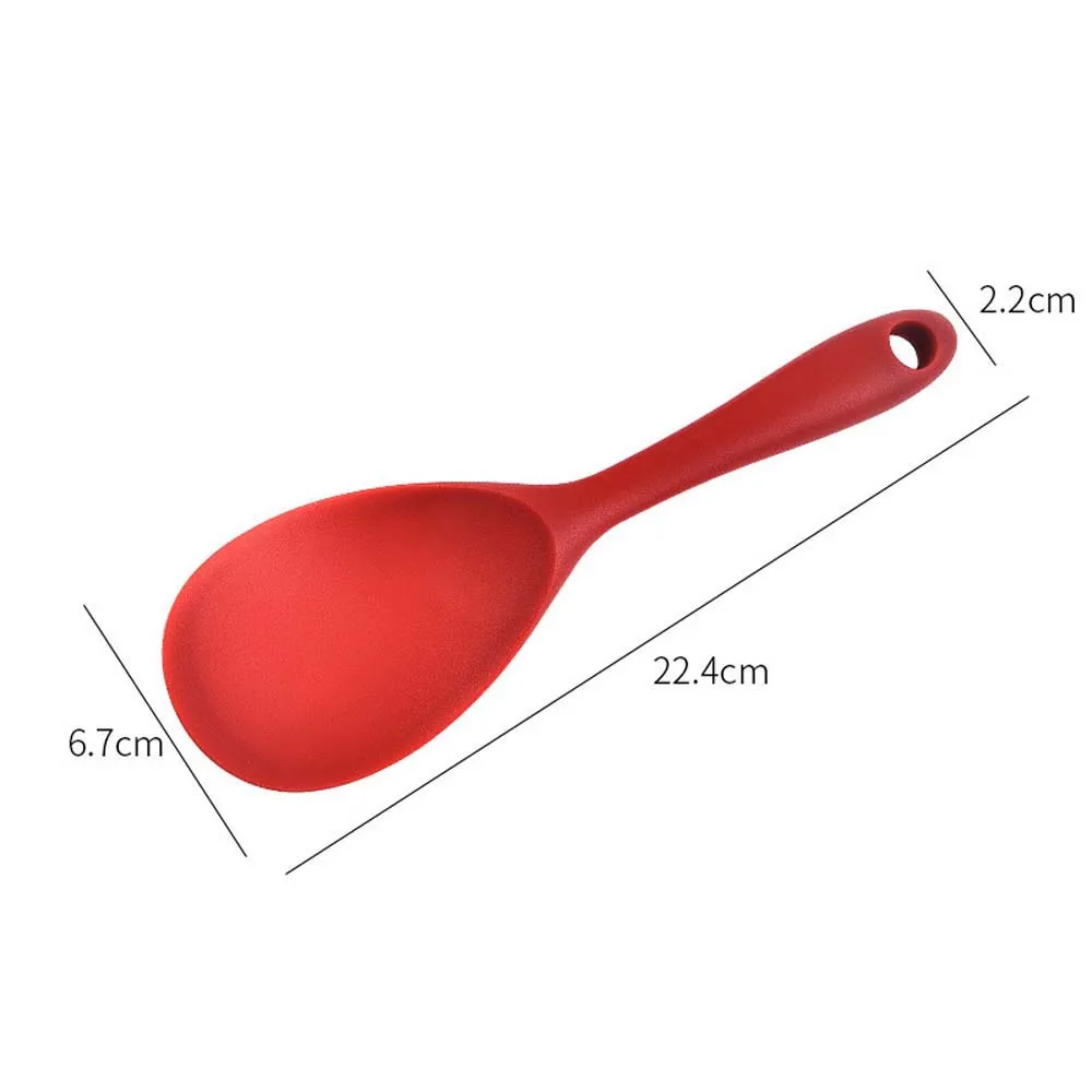 

Long Handle Rice Spoon Food Grade Silicone Heat Resistant Non-Stick Rice Spoon Cooking Tools Kitchen Accessories